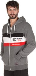 TRI COLOR ZIP HOODIE 073919-01-03E ΑΝΘΡΑΚΙ BODY ACTION