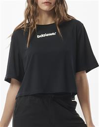 WOMEN''S ATHLETIC PERFORMANCE CROPPED TEE 051319-01-ΒLΑCΚ BLACK BODY ACTION