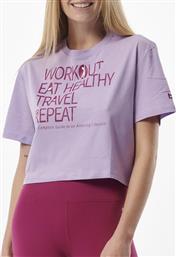 WOMEN''S OVERSIZED CROPPED T-SHIRT 051322-01-LΙLΑC LILAC BODY ACTION