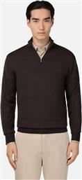 ΑΝΔΡΙΚΗ ΠΛΕΚΤΗ ΜΠΛΟΥΖΑ ΜΕ HALF ZIP REGULAR FIT - BO25A038907 ΚΑΦΕ BOGGI MILANO