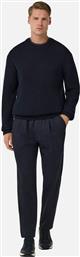 ΑΝΔΡΙΚΟ ΜΑΛΛΙΝΟ ΠΑΝΤΕΛΟΝΙ ΜΕ ΕΛΑΣΤΙΚΗ ΜΕΣΗ TAPPERED FIT - BO25A084101 ΜΠΛΕ ΣΚΟΥΡΟ BOGGI MILANO