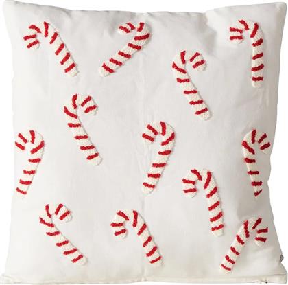 ΔΙΑΚΟΣΜΗΤΙΚΟ ΒΑΜΒΑΚΕΡΟ ΜΑΞΙΛΑΡΙ CANDYCANE 45 X 45 CM ΧΡΩΜΑ: ΑΣΠΡΟ BOLTZE