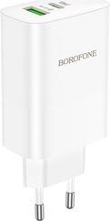 BN10 WALL CHARGER 65W 5A 1X USB-A + 1X TYPE-C WHITE BOROFONE