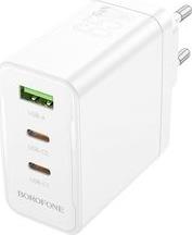 BN12 WALL CHARGER 65W 5A 1X USB-A + 2X TYPE-C WHITE BOROFONE