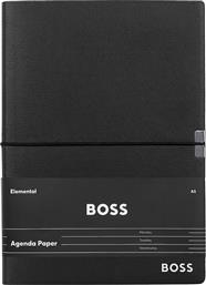 ΣΗΜΕΙΩΜΑΤΑΡΙΟ ELEGANCE BLACK AGENDA A5 ΧΡΩΜΑ: ΜΑΥΡΟ BOSS
