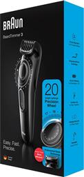 TRIMMER BT3222 ΕΠΑΝΑΦΟΡΤΙΖΟΜΕΝΟ ΜΕ 20 ΡΥΘΜΙΣΕΙΣ ΜΗΚΟΥΣ ΜΑΥΡΟ BRAUN