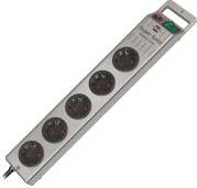 SUPER SOLID LINE SURGE PROTECTION 5 SOCKET SILVER ΜΕ ΔΙΑΚΟΠΤΗ BRENNENSTUHL