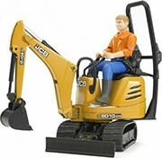 JCB MICRO EXCAVATOR 8010 CTS AND CONSTRUCTION WORKER (YELLOW) BRUDER