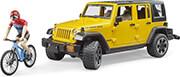 JEEP WRANGLER RUBICON UNLIMITED (YELLOW/BLACK, INCL. BIKE AND CYCLIST) BRUDER