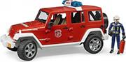 JEEP WRANGLER UNLIMITED RUBICON FIRE TRUCK WITH FIREFIGHTER (RED/WHITE) BRUDER από το e-SHOP