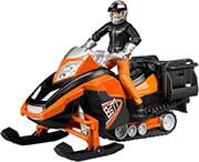 SNOWMOBILE WITH DRIVER AND EQUIPMENT (ORANGE/BLACK) BRUDER