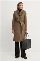 ΜΑΛΛΙΝΟ ΠΑΛΤΟ CATARINABBPERLE COAT ΧΡΩΜΑ: ΚΑΦΕ, BBW4107 BRUUNS BAZAAR