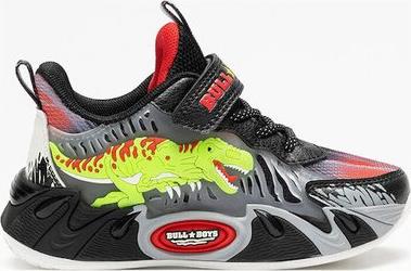 ΠΑΙΔΙΚΑ ΠΑΠΟΥΤΣΙΑ BULLBOYS T-REX SCARPA ΓΙΑ ΑΓΟΡΙΑ GREY (ΜΕΓΕΘΗ 26-33) - ΜΑΥΡΟ BULL BOYS