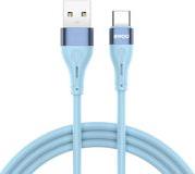 CABLE X280C MINIMALIST SILICONE 3A USB-A TO USB-C BLUE BWOO από το e-SHOP