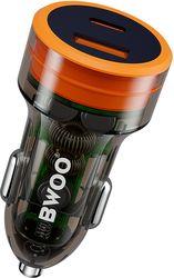 CAR CHARGER BO-CC85 38W FAST TRANSPARENT CAR CHARGER QC 18W + PD 20W BWOO