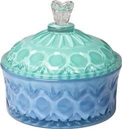 ΓΥΑΛΙΝΟ ΔΟΧΕΙΟ ΑΠΟΘΗΚΕΥΣΗΣ ΜΕ ΓΕΩΜΕΤΡΙΚΟ PATTERN 13 X 14,5 CM - AU950-592-02 ΜΠΛΕ CEST BON