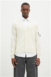 ΜΑΛΛΙΝΗ ΖΑΚΕΤΑ KNITWEAR CARDIGAN IN RE-WOOL ΧΡΩΜΑ: ΜΠΕΖ, 17CMKN253A006595A C P COMPANY