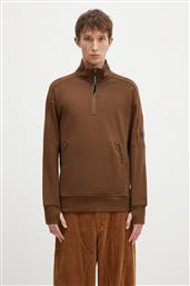 ΒΑΜΒΑΚΕΡΗ ΜΠΛΟΥΖΑ DIAGONAL RAISED FLEECE HALF ZIPPED SWEATSHIRT ΧΡΩΜΑ: ΠΟΡΤΟΚΑΛΙ, 17CMSS027A005086W C P COMPANY