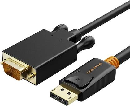 ΚΑΛΩΔΙΟ DISPLAYPORT ΣΕ VGA AV585, 1080P, 1.8M, ΜΑΥΡΟ CABLETIME