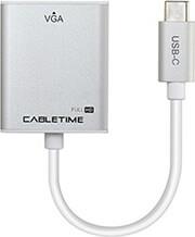USB TYPE C MALE TO VGA FEMALE W/ALUMINUM HOUSING (CT-C160-PU31-CMVGA-S0.15) CABLETIME