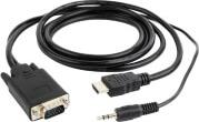 A-HDMI-VGA-03-10 HDMI TO VGA AND AUDIO ADAPTER CABLE SINGLE PORT 3M BLACK CABLEXPERT