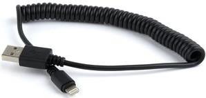 CC-LMAM-1.5M USB SYNC AND CHARGING SPIRAL CABLE FOR IPHONE 1.5M BLACK CABLEXPERT από το PLUS4U