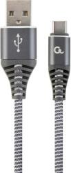 CC-USB2B-AMCM-1M-WB2 COTTON BRAIDED CHARGING CABLE USB TYPE-C GREY/WHITE 1 M CABLEXPERT