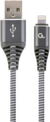 CC-USB2B-AMLM-1M-WB2 PREMIUM COTTON BRAIDED 8-PIN CHARGING CABLE GREY/WHITE 1 M CABLEXPERT από το e-SHOP
