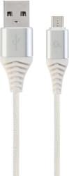 CC-USB2B-AMMBM-2M-BW2 PREMIUM COTTON BRAIDED MICRO-USB CHARGING CABLE SILVER/WHITE 2 M CABLEXPERT