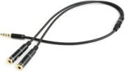CCA-417M 3.5MM AUDIO + MICROPHONE ADAPTER CABLE WITH METAL CONNECTORS 0.2M CABLEXPERT