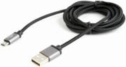 CCB-MUSB2B-AMBM-6 COTTON BRAIDED MICRO-USB CABLE WITH METAL CONNECTORS 1.8M BLISTER BLAC CABLEXPERT