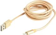 CCB-MUSB2B-AMLM-6-G COTTON BRAIDED 8-PIN CABLE WITH METAL CONNECTORS 1.8M BLISTER GOLD CABLEXPERT