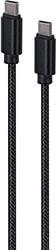 COTTON BRAIDED TYPE-C MALE-MALE USB CABLE WITH METAL CONNECTORS 1.8 M BLACK COLOR CABLEXPERT