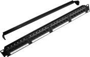 NPP-C524CM-001 24-PORT CAT.5E 1U 19'' PATCH PANEL BLACK WITH REAR CABLE MANAGEMENT CABLEXPERT