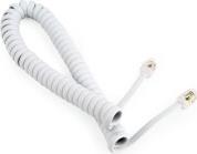 TC4P4CS-2M-W TELEPHONE HANDSET SPIRAL CORD RJ10 (4P4C) 2M WHITE CABLEXPERT