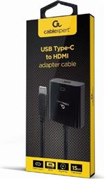 USB TYPE-C TO HDMI ADAPTER CABLE 4K@30HZ 15CM BLACK RETAIL PACK CABLEXPERT