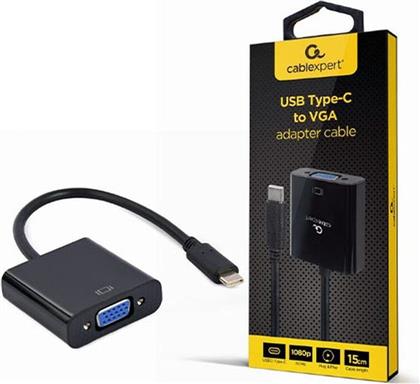 USB TYPE-C TO VGA ADAPTER CABLE 15CM BLACK RETAIL PACK CABLEXPERT