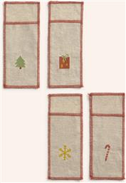 ΣΕΤ ΧΡΙΣΤΟΥΓΕΝΝΙΑΤΙΚΑ ΚΑΛΥΜΜΑΤΑ ΓΙΑ ΜΑΧΑΙΡΟΠΙΡΟΥΝΑ ΜΕ ΛΙΝΟ JOY 21 X 8 CM 4-PACK ΧΡΩΜΑ: ΠΟΛΥΧΡΩΜΟ CALMA HOUSE