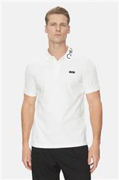 ΑΝΔΡΙΚΗ ΜΠΛΟΥΖΑ ΠΟΛΟ ΠΙΚΕ ΚΟΝΤΟΜΑΝΙΚΗ ΜΕ LOGO PATCH REGULAR FIT - K10K114474 ΛΕΥΚΟ CALVIN KLEIN