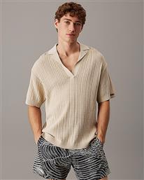 ΑΝΔΡΙΚΗ ΚΟΝΤΟΜΑΝΙΚΗ POLO ΜΠΛΟΥΖΑ - OPEN KNIT CALVIN KLEIN