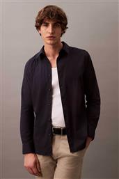 ΑΝΔΡΙΚΟ ΠΟΥΚΑΜΙΣΟ ΜΟΝΟΧΡΩΜΟ ΜΕ ΚΕΝΤΗΜΕΝΟ MONOGRAM SLIM FIT - LV04LB145G ΜΠΛΕ ΣΚΟΥΡΟ CALVIN KLEIN
