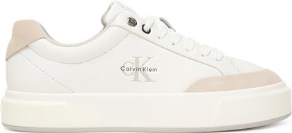 ΑΘΛΗΤΙΚΑ BASKET CUPSOLE LACEUP LTH MIX YW0YW02023 ΛΕΥΚΟ CALVIN KLEIN