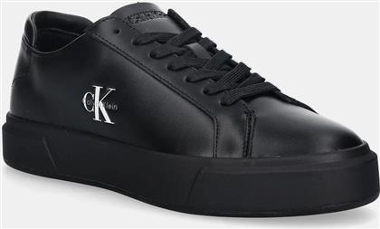 ΑΘΛΗΤΙΚΑ BASKET CUPSOLE LACEUP LTH ML ΧΡΩΜΑ: ΜΑΥΡΟ, YM0YM01460 CALVIN KLEIN