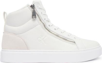ΑΘΛΗΤΙΚΑ CLASSIC CUP MID LACEUP ZIP LTH YM0YM01428 ΛΕΥΚΟ CALVIN KLEIN