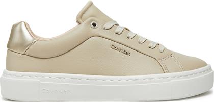 ΑΘΛΗΤΙΚΑ CUPSOLE LACE UP W/ML HW0HW02288 ΕΚΡΟΥ CALVIN KLEIN