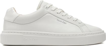 ΑΘΛΗΤΙΚΑ CUPSOLE LACE UP W/ML LTH HW0HW02119 ΛΕΥΚΟ CALVIN KLEIN