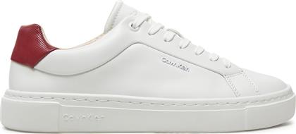 ΑΘΛΗΤΙΚΑ CUPSOLE LACE UP W/ML LTH HW0HW02201 ΛΕΥΚΟ CALVIN KLEIN