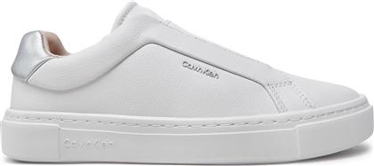 ΑΘΛΗΤΙΚΑ CUPSOLE SLIP ON W/ML HW0HW02289 ΛΕΥΚΟ CALVIN KLEIN