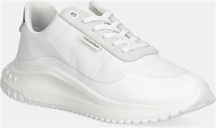 ΑΘΛΗΤΙΚΑ EVA RUNNER LACE UP MAT MIX ΧΡΩΜΑ: ΑΣΠΡΟ, YW0YW02016 CALVIN KLEIN