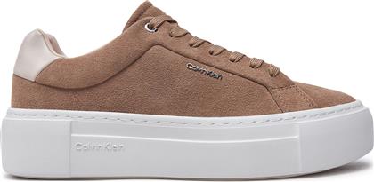 ΑΘΛΗΤΙΚΑ FLATFORM CUP LACE UP W/ML HW0HW02282 ΚΑΦΕ CALVIN KLEIN